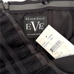 Black Halo eve strapless short straight black dress